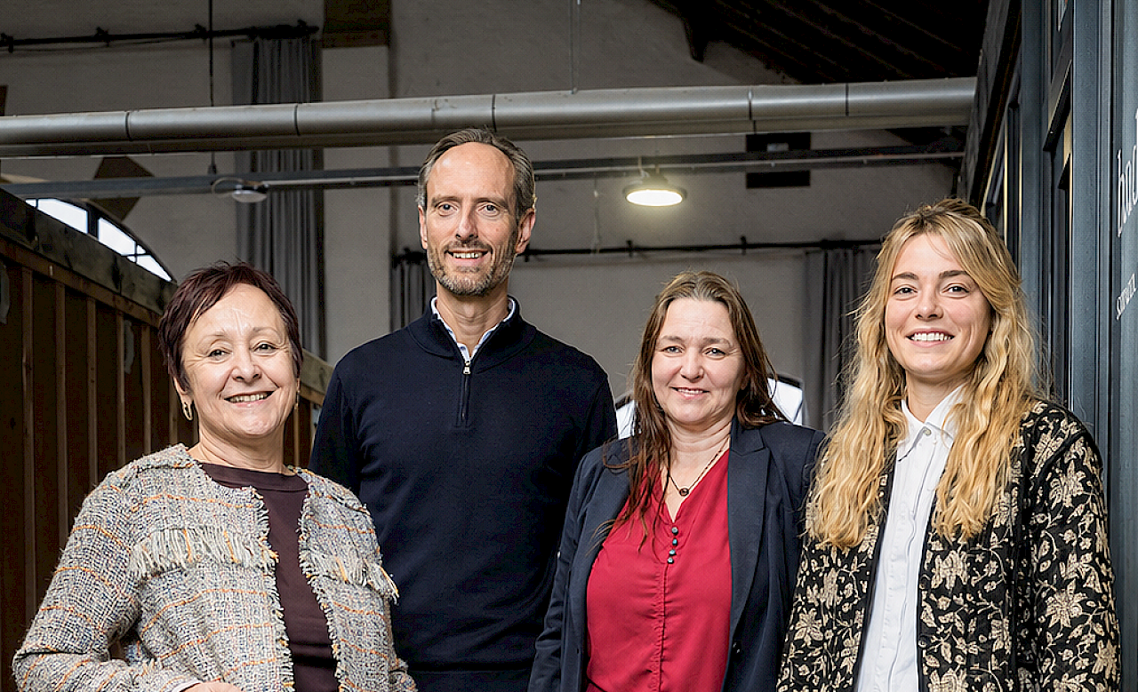 Das FWI-Team (v. l. n. r.) Yvonne Muck, Stephan Schoeller, Nicole Farrelly, Mona Gaiser